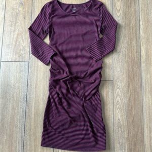 Striped 3/4 Sleeve Maternity Dress